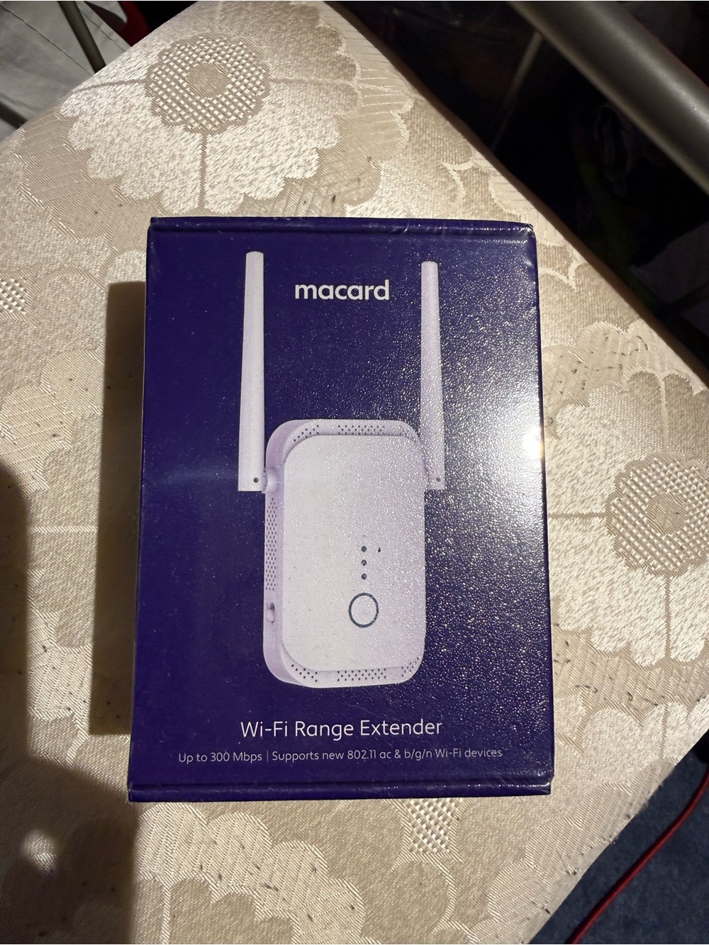 Macard White Wi‑Fi Range Extender with Dual Antennas
